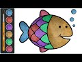 how to draw colourful Fish #shorts #short #shortvideo