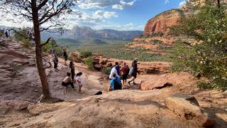 Time Lapse Of Hikers At Devil's Bridge In Sedona, Arizona - Early May