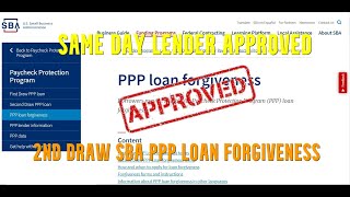 ✔️Same Day Lender Approved 2nd Draw SBA Paycheck Protection Program Loan Forgiveness PPP Forgiven