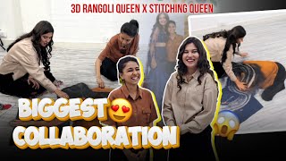 Biggest Artistic Collaboration | 3D Rangoli Queen 🔥X Stitching Queen