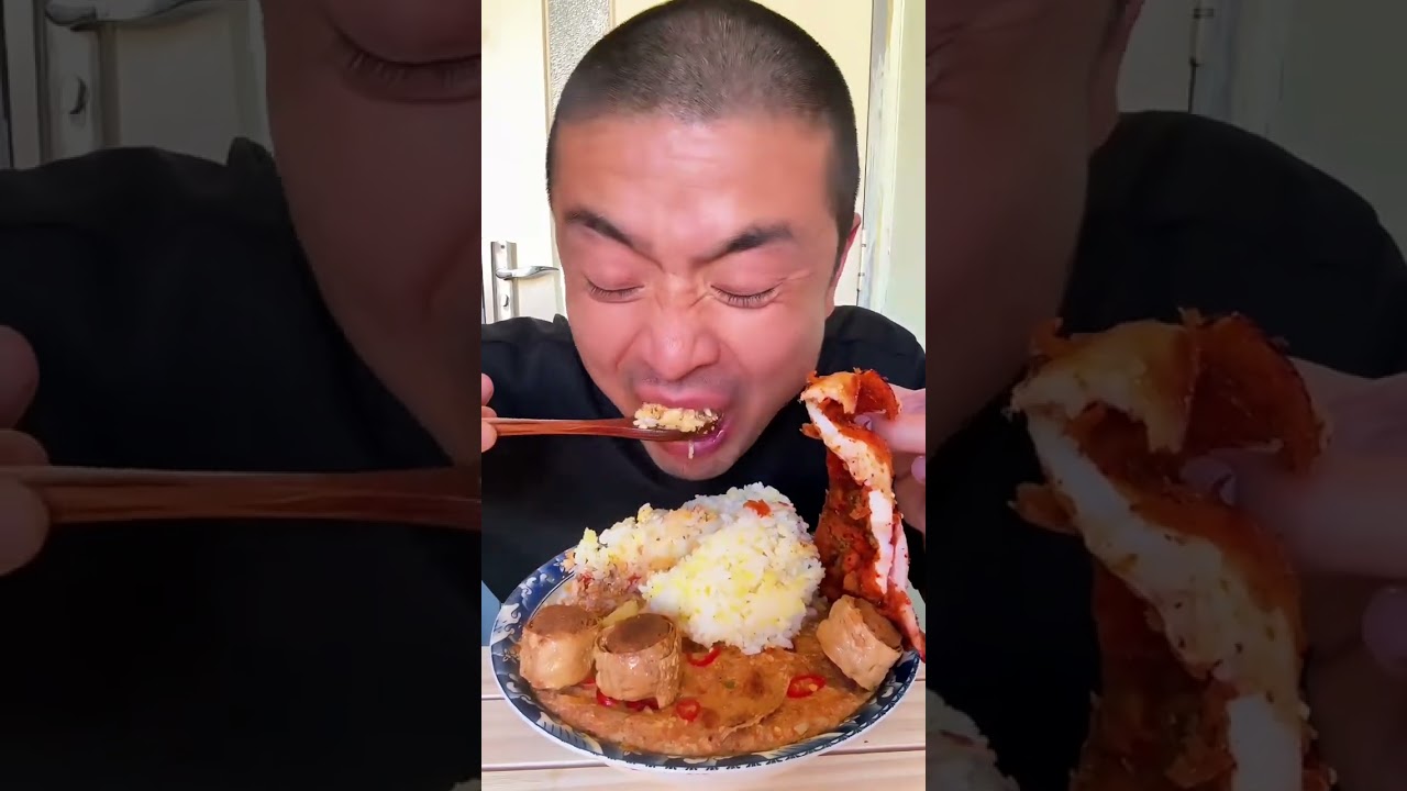 Паровое яйцо с фаршем и тофу. Кальмар.