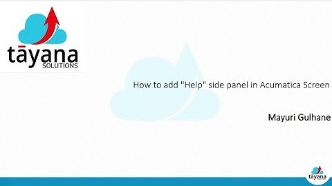 How to add Help Side Panel in Acumatica Screen