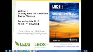 Webinar: Leading Tools for Sustainable Energy Planning