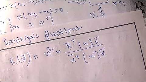 Numerical MV81 Finding Fundamental #frequency  using Rayleigh Method #vibration #mechanical