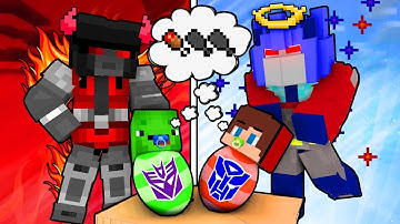 JJ Autobot vs Mikey Decepticon - Angel vs Devil Transformers - Maizen Minecraft Animation