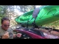 using J racks on roof bars for kayak 101