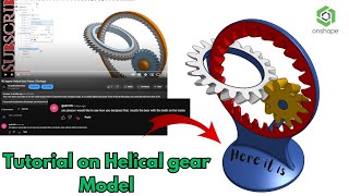 Helical Gear Model in Onshape | Onshape Tutorial on Model Design with Helical Gears