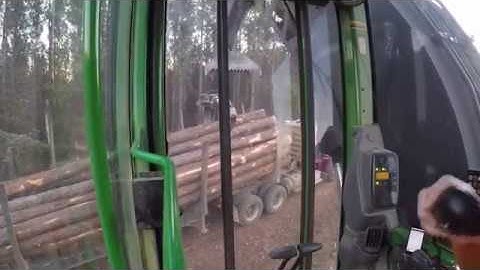 Loading a bunch of log trucks very quick