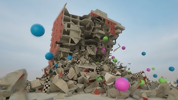 Unreal Engine 5.5 physics Showcase | Realistic Building Destruction Simulation