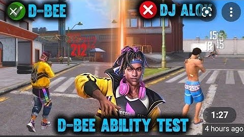 D-Bee ability testing // New character D-Bee Vs Alok accuracy & movement speed test in free fire