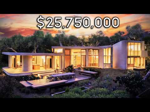 Inside A Los Angeles CURVED Modern Mansion Built In A Forest