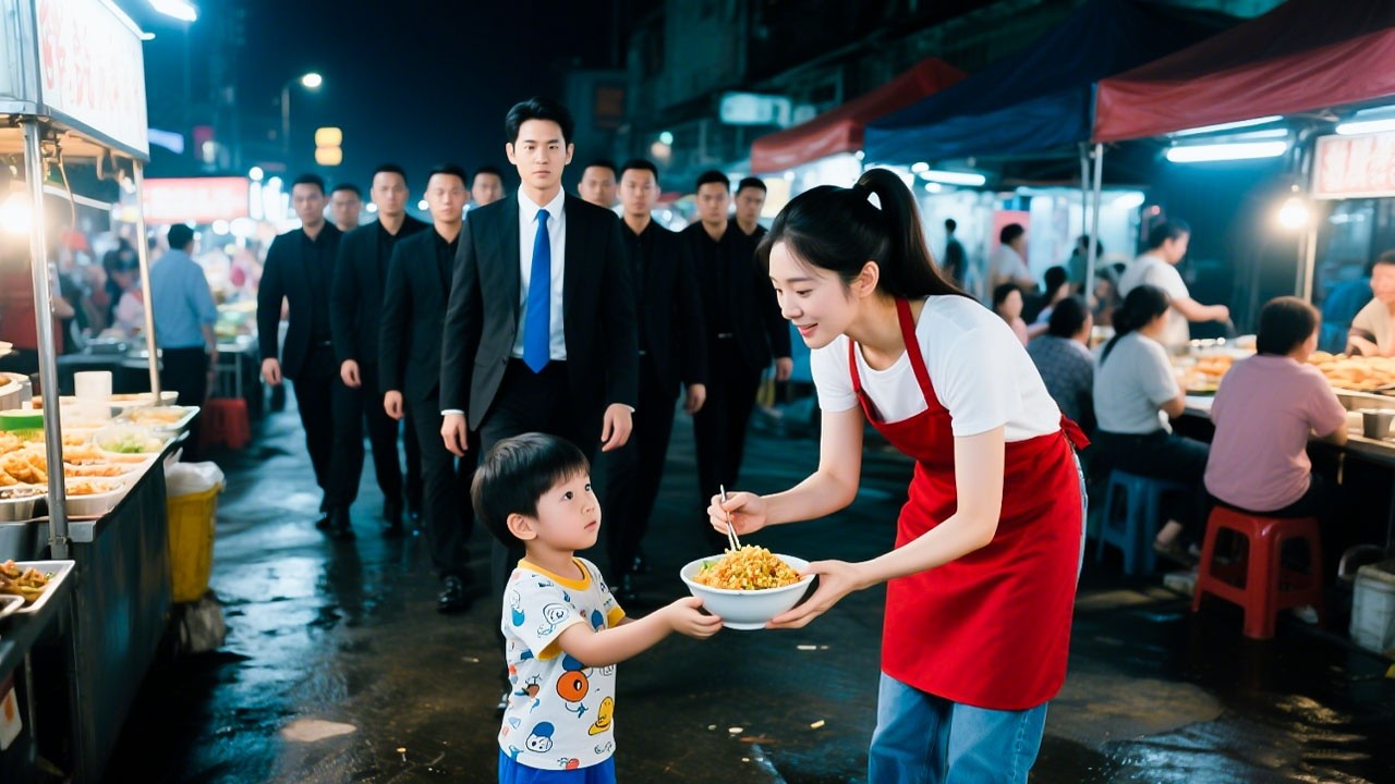 擺地攤的灰姑娘給餓肚子的小男孩一碗炒飯，沒想到他是首富之子，第二天直接帶著總裁爹地登門提親：你願意做我的媽媽嗎？一個舉動改變命運！