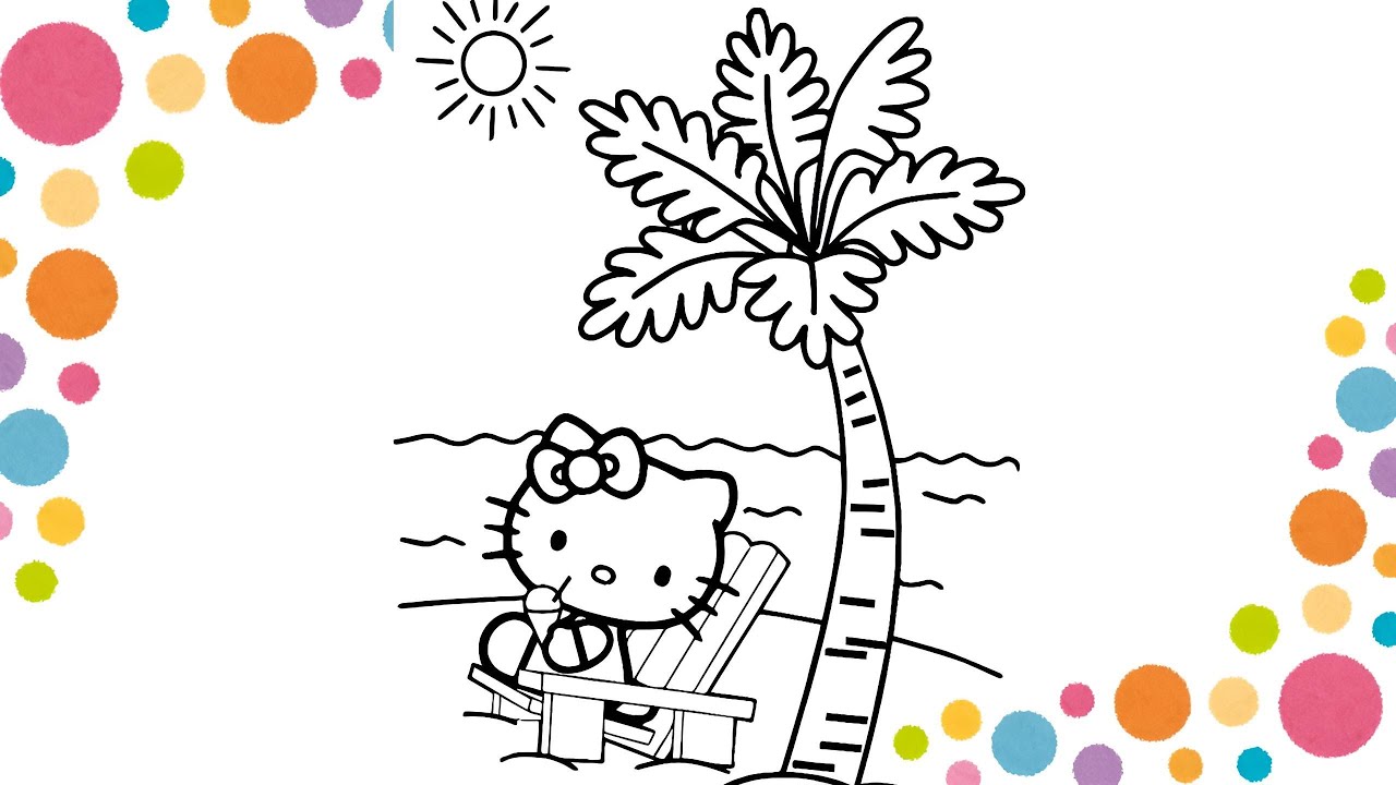 Dibujos Para Colorear De Hello Kitty En La Playa Dibujos De Hello