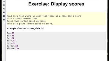 Beginner Perl Maven tutorial: 7.13 - exercise sort scores