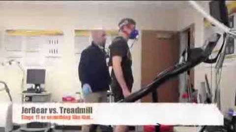 Final stages of VO2max treadmill test with K4b2