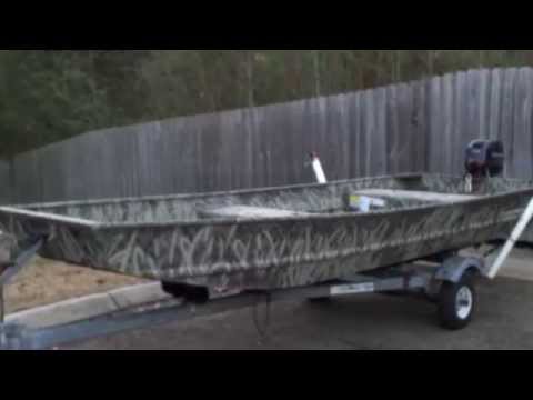 Camo paint job on my jon boat -BigShotOutdoors - YouTube