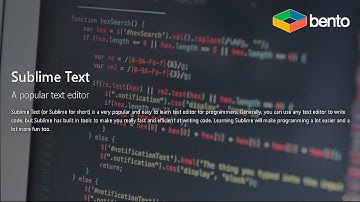 ☕Sublime Text (Bento Learn Code - Part 4)