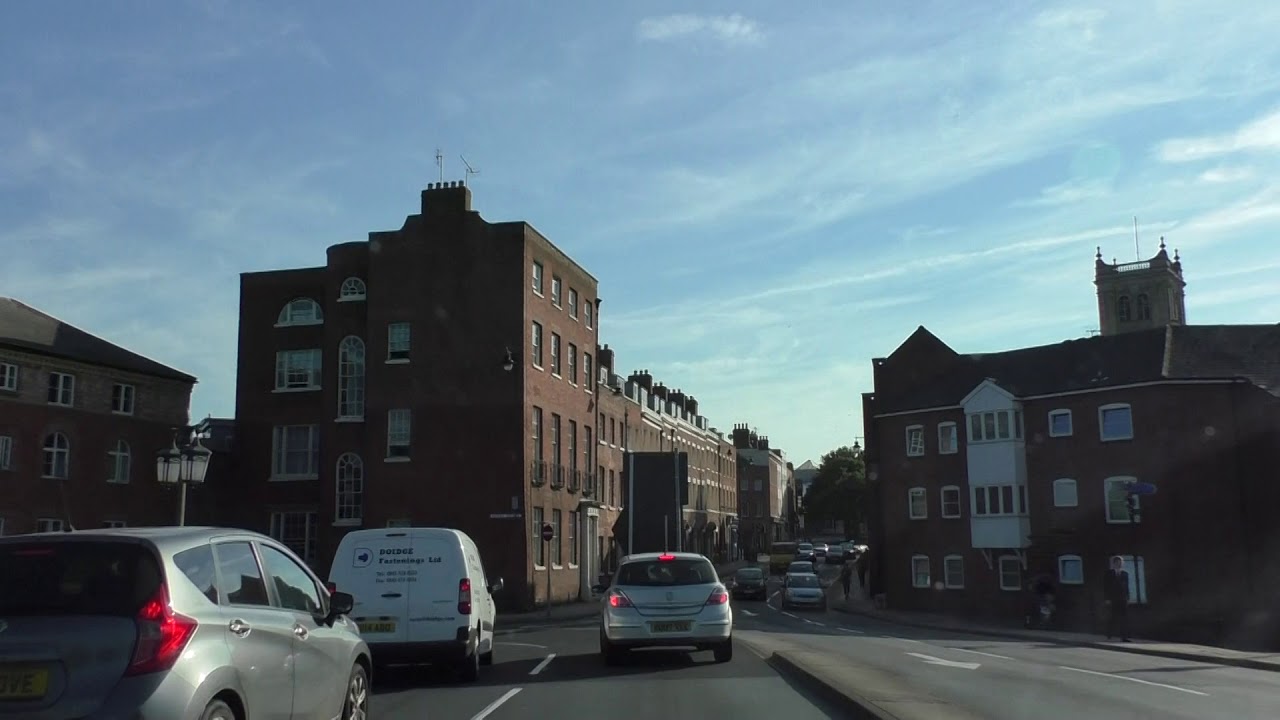 Driving On Hylton Road, North Parade, Dolday & All Saints Road, Worcester, Worcestershire, UK