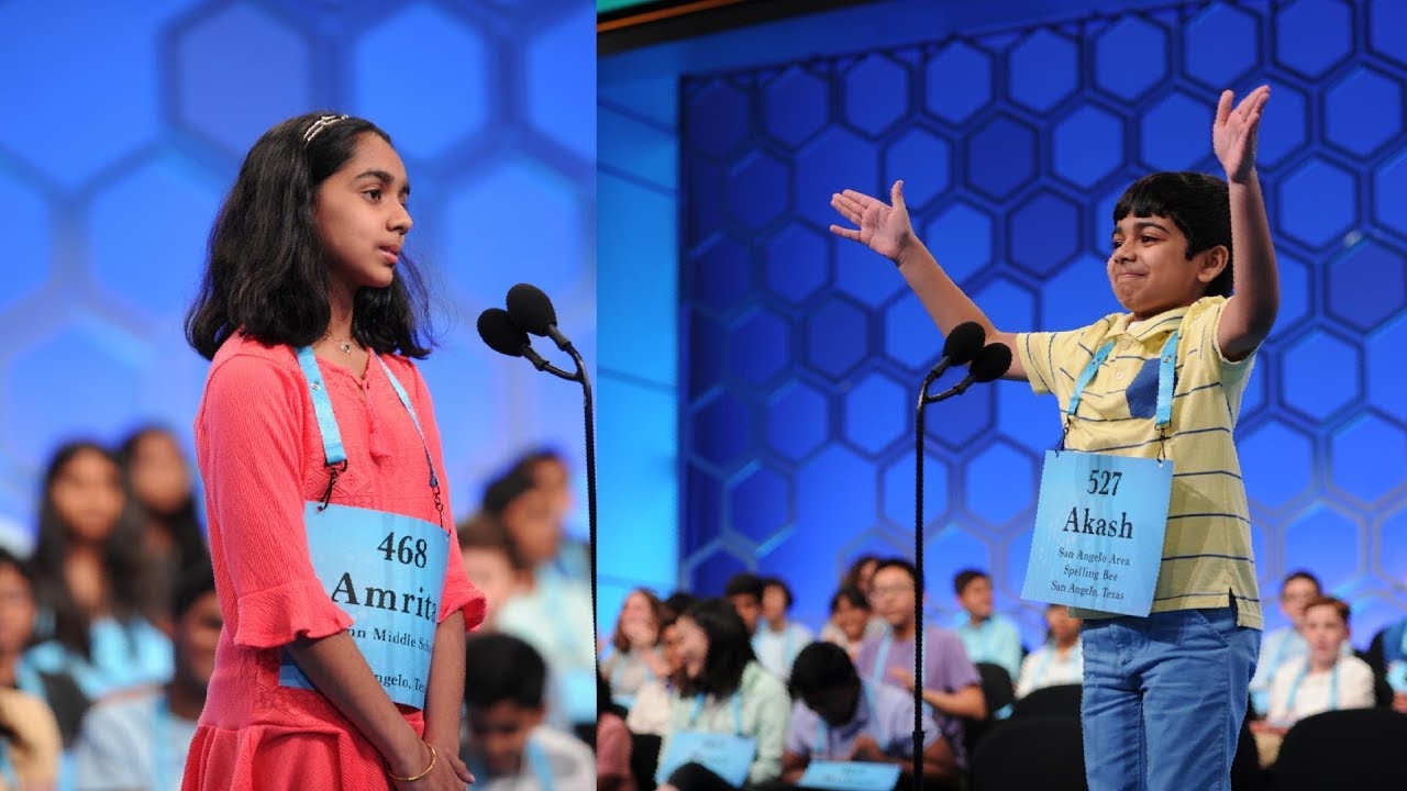 Scripps National Spelling Bee 2019 I Round 3 I Akash and Amrita Vukoti ...