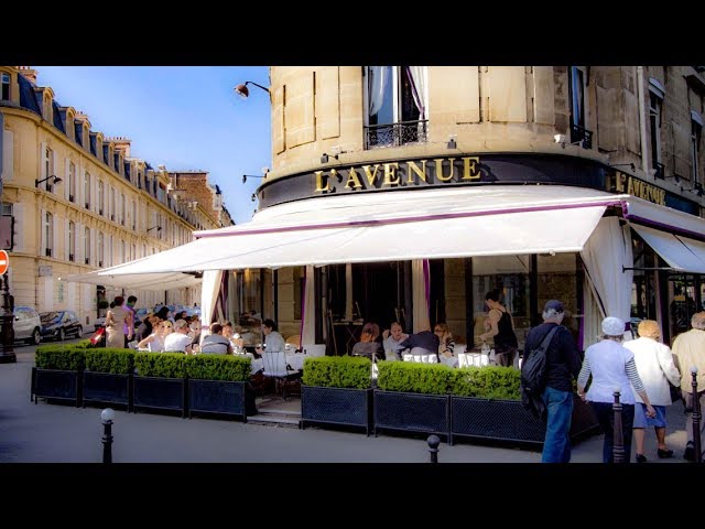 Walking Up the High End Street of Avenue Montaigne, Paris 