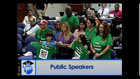 Opt Out parent Brandy Paternoster speaks to Browar...