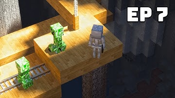 Exploring a Mineshaft in Minecraft Survival EP 7 with SEUS PTGI shaders & Realism Mats texture pack