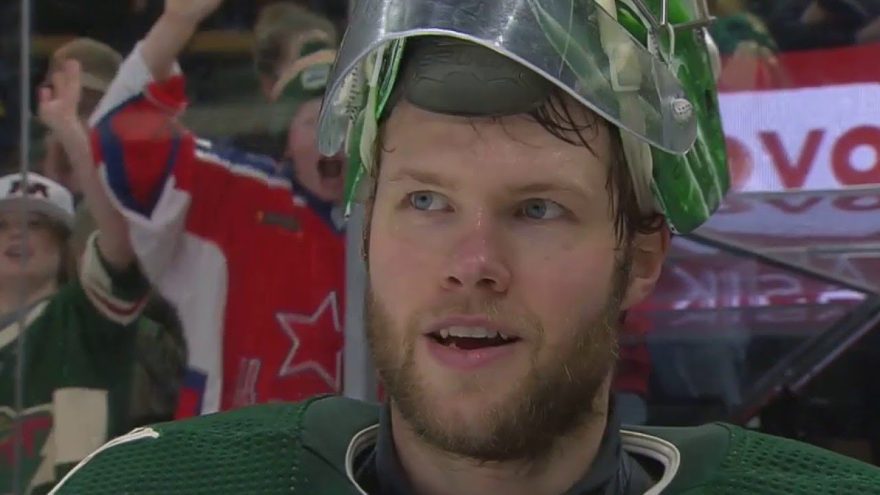 Minnesota Wild goalie Filip Gustavsson after shootout win