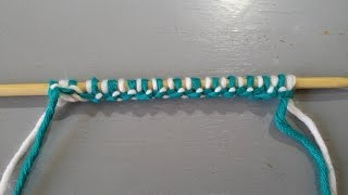 Maschenanschlag Mit Zwei Farben