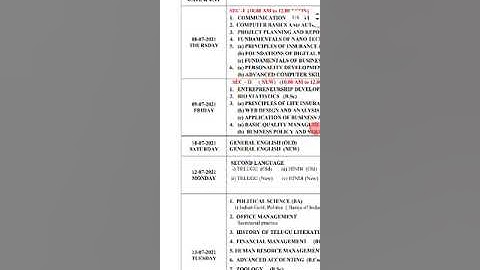 KU SEM 3&5 EXAM SCHEDULE