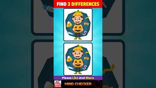 Halloween Special- Find 3 Differences #shorts | Spot The Differences | Halloween Puzzle | Riddles