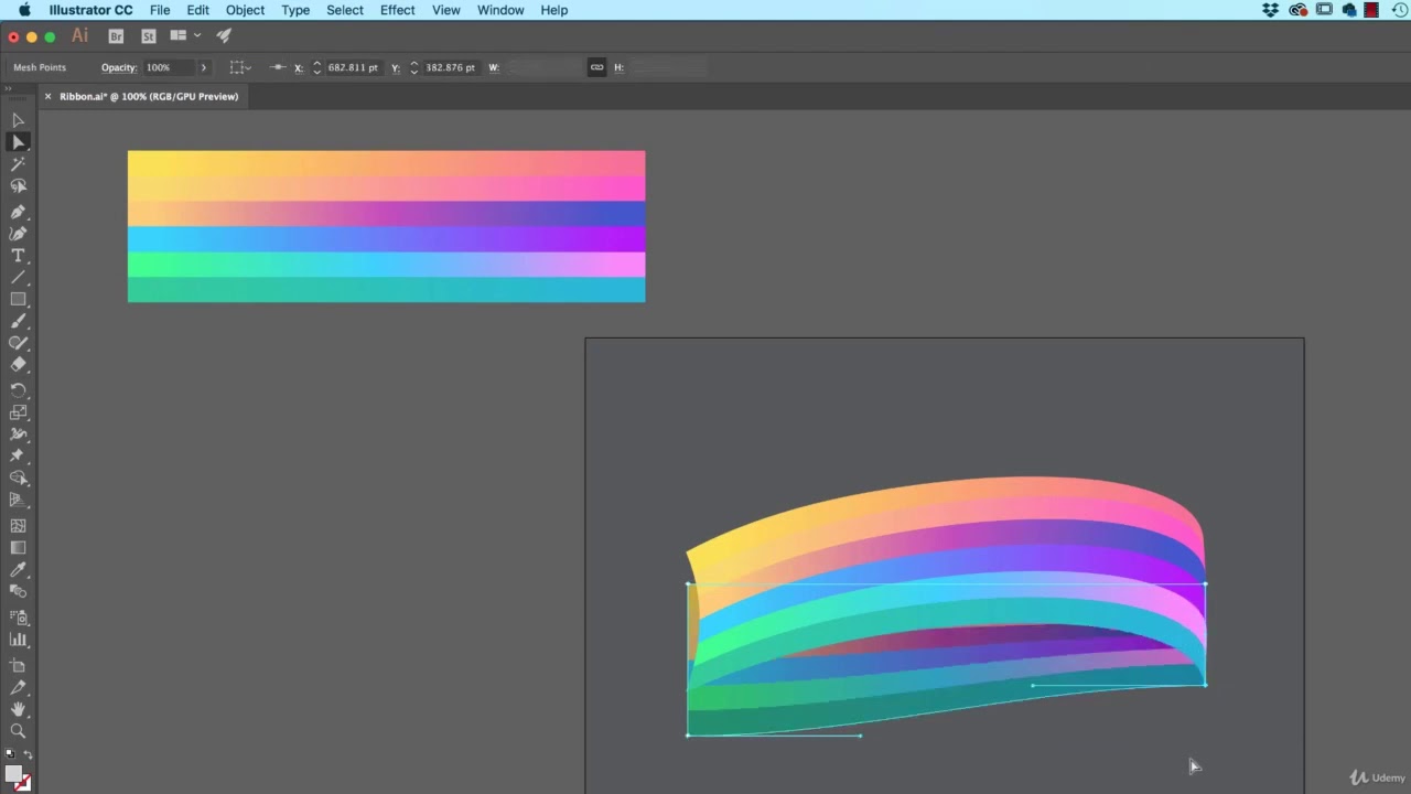 How to make a 3d Ribbon in Adobe Illustrator CC advance training - YouTube
