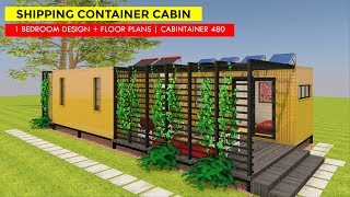 Modular Shipping Container 1 Bedroom Prefab Home Design with Floor Plans | CABINTAINER 480