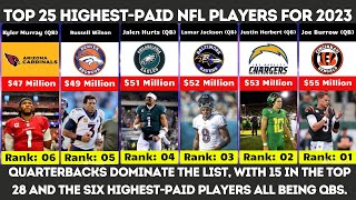 Top 28 Highest Paid NFLs Players For 2023 #richestnflplayers2023