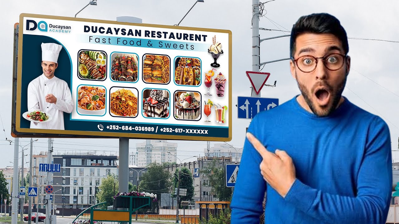 Baro Sida Loosameeyo Billboard Design  qurux badan | | Learn How To Create Billboard Design
