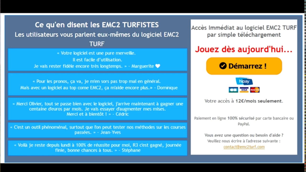 Logiciel EMC2 turf un logiciel qui vous permet de jouer aux courses hippiques