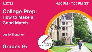 College Prep Part 1: How to Make a Good Match