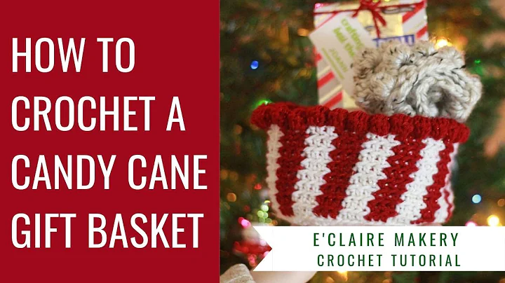 Learn to Crochet a Festive Candy Cane Gift Basket