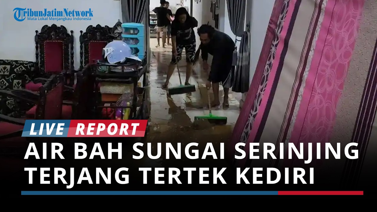 Air Bah Sungai Serinjing Terjang Tertek Kediri, Lumpur dan Kayu Sempat Tutup Jalan Pare–Kandangan
