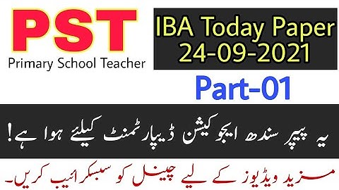 PST Fully Solved Paper by IBA || Held at 24-09-2021 || IBA Solved Paper || Part-01 || JobzMcqz