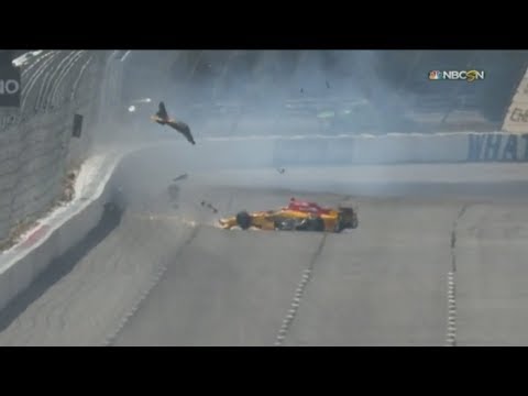 IndyCar Series 2017. Qualifying Pocono Raceway. Ryan Hunter-Reay Hard Crash