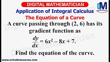 Application of Integral Calculus: The Equation of a Curve