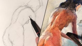Watercolor Timelapse - Bathing