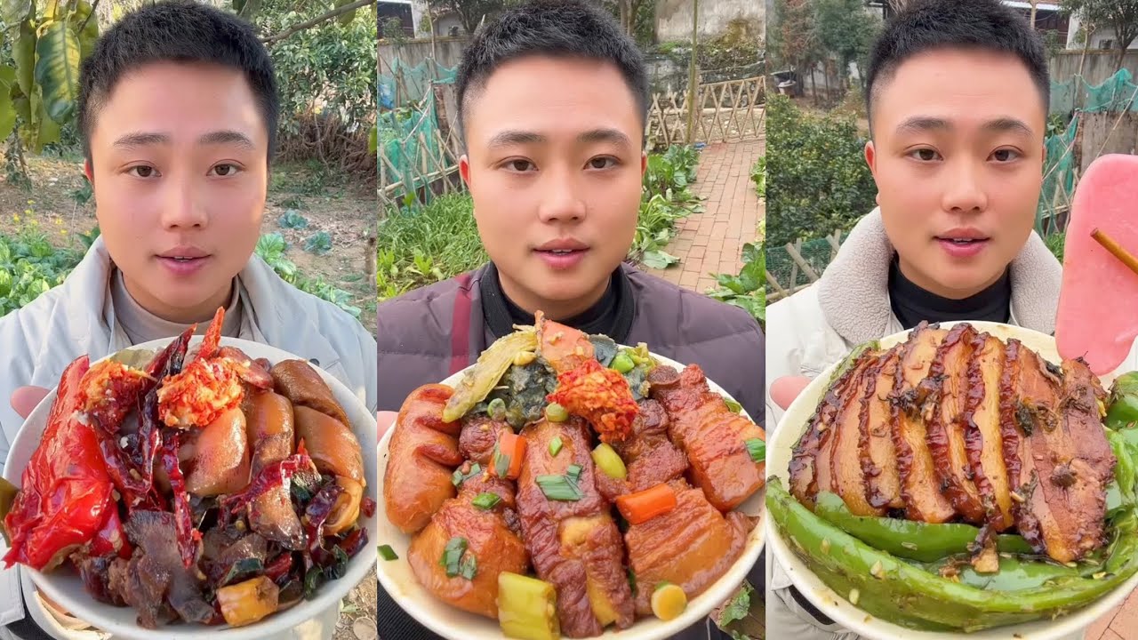 Mukbang #149:Eat spicy 🥵🔥 braised pork belly rib belly boil #mukbang #yummy #delicious