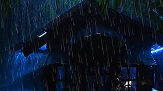 Heavy Rainstorm on Tin Roof, Powerful Thunder & Howling Wind Sounds on Stormy Night White Noise