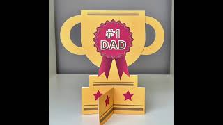 Dad Trophy Card Homemade Father's Day Card DIY Craft Classroom Craft Activities squaresunflower.net