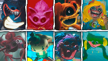 Poppy Playtime: Chapter 1, 2, 3 - All 3rd Person Jumpscares (Behind The Scenes)