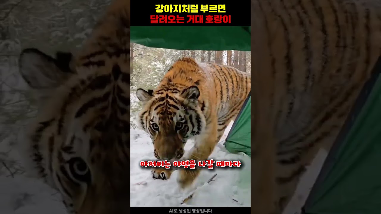 강아지처럼 부르면달려오는 거대 호랑이