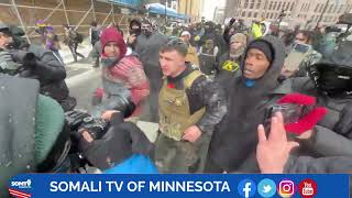 Maanta iyo wixìi ka dhacay Minneapolis, markii ay iska hor yimaadeen Jake Lang iyo dadkar Minnesota.