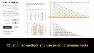 Putnam 2017 A2 Integers only expanded polynomials at x 1 and subtract from previous roots