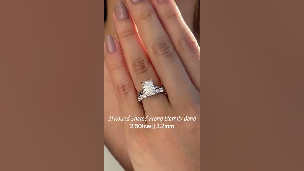 4 Ways To Wedding Band — Emerald Cut Engagement Ring Edition - Youtube